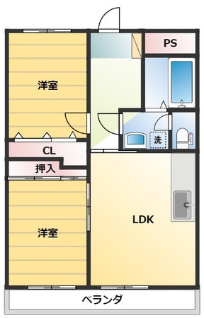 宇都宮東ハイツの物件間取画像